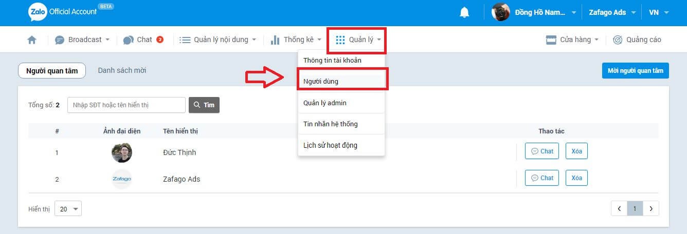 Cách tăng lượt quan tâm trên Zalo OA bằng cách mời khách hàng