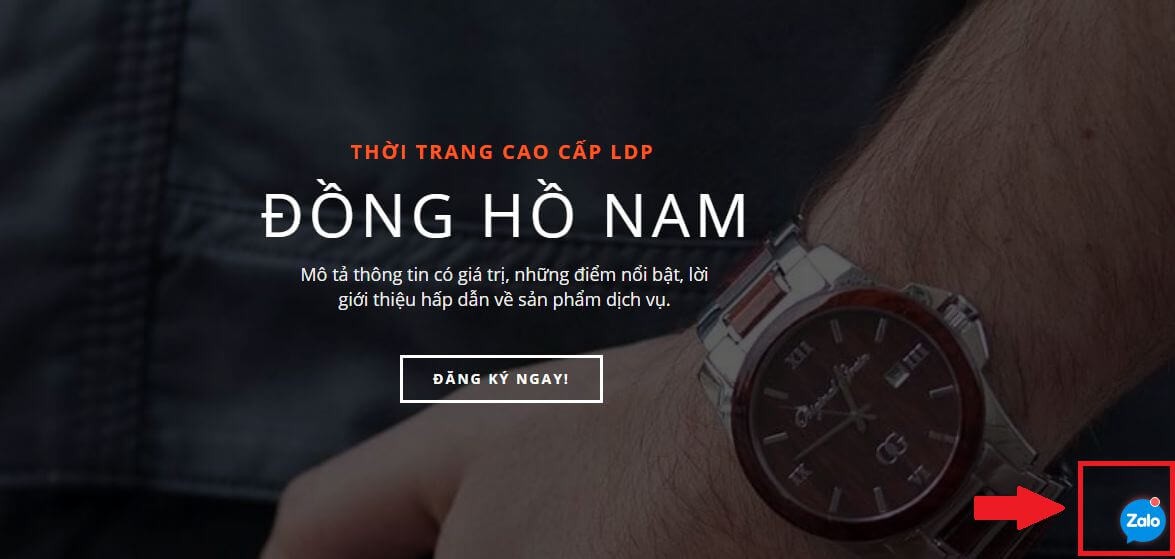 Kết quả khi cài đặt live chat zalo thành công