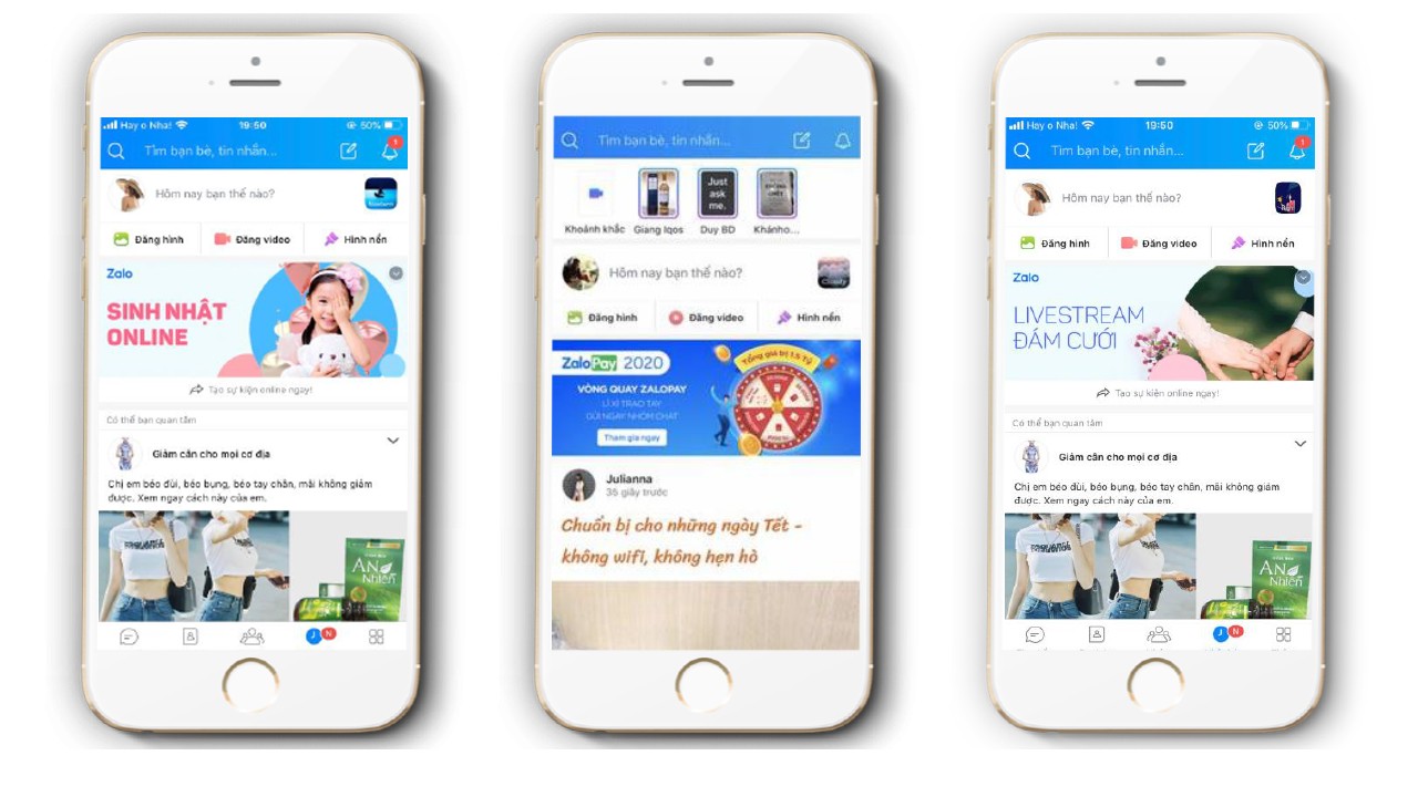 Quảng cáo Feed banner trên zalo