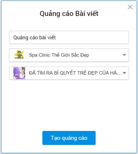 Lụa chọn Quảng cáo bài viết