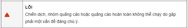 Thông báo lỗi quảng cáo facebook