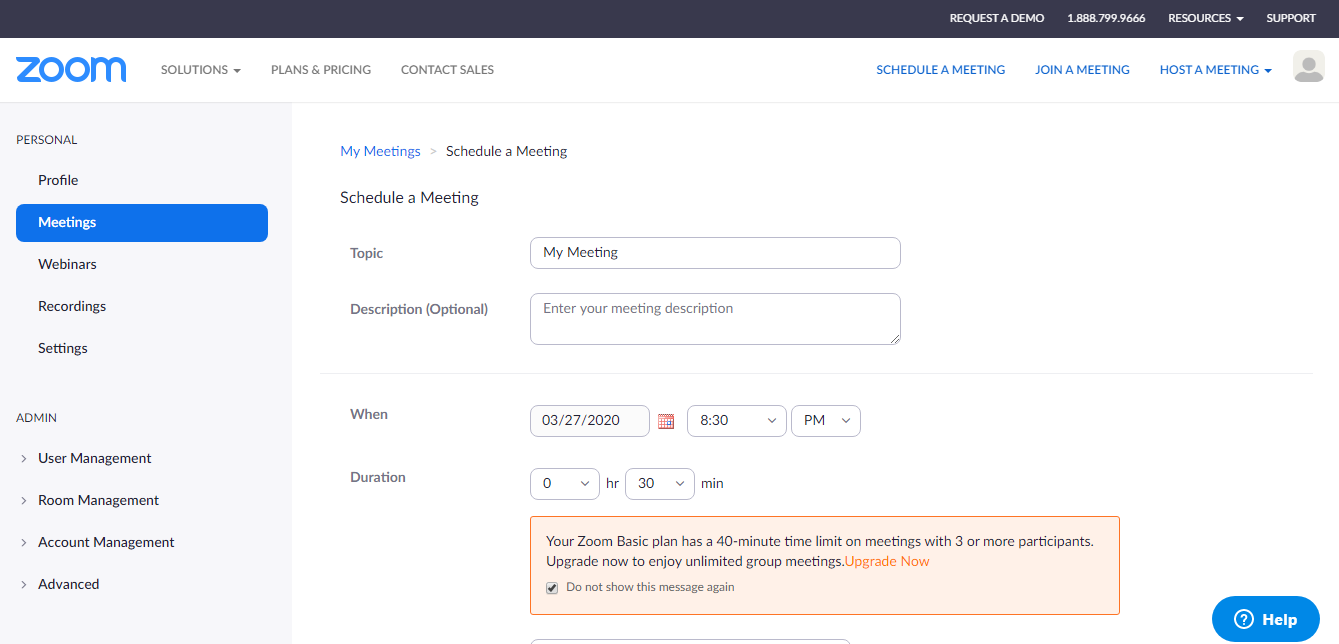 các bước thiết lập trên phần mềm Zoom Meeting