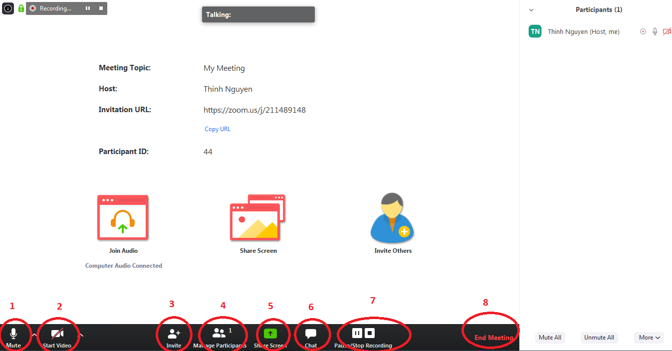 Các chức năng phòng họp trên phần mềm Zoom Meeting