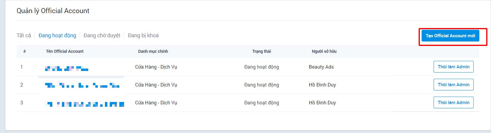 Trước hết bạn cần tạo Zalo Official Account - OA Zalo