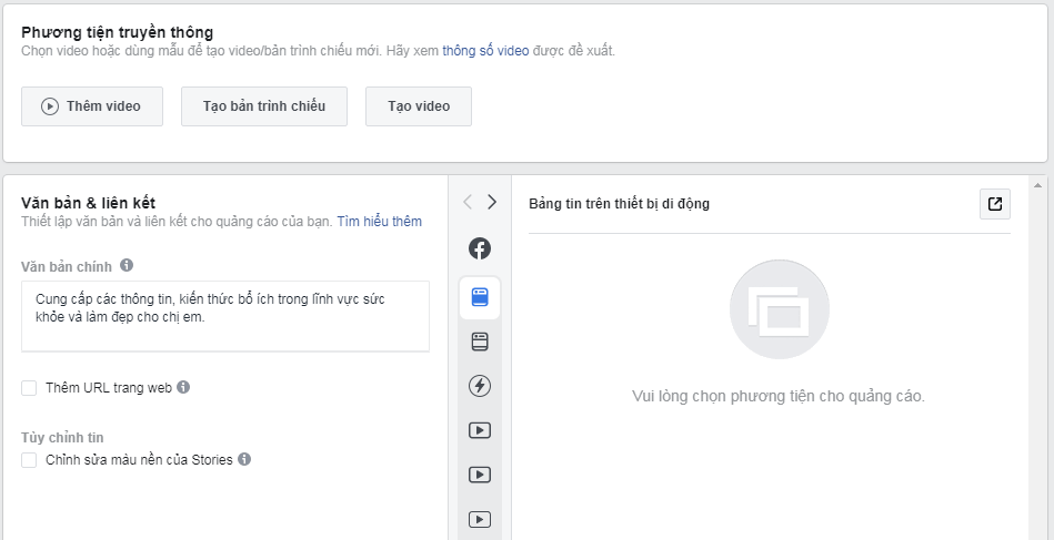 Những lưu ý khi tạo quảng cáo video trên Facebook mới