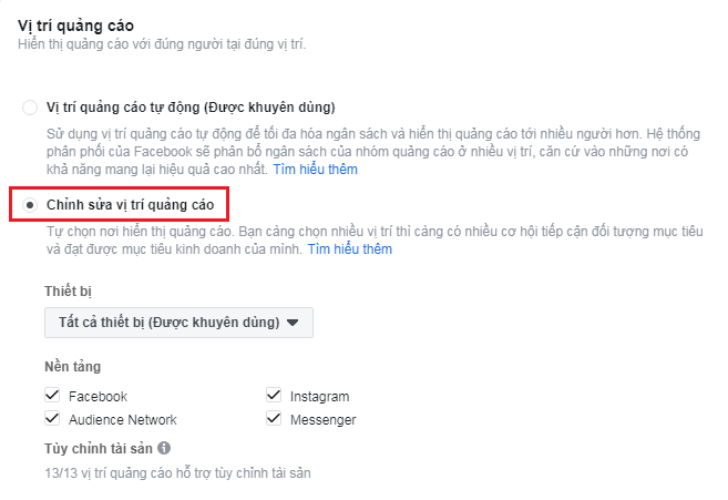 Vị trí hiển thị quảng cáo video trên Facebook