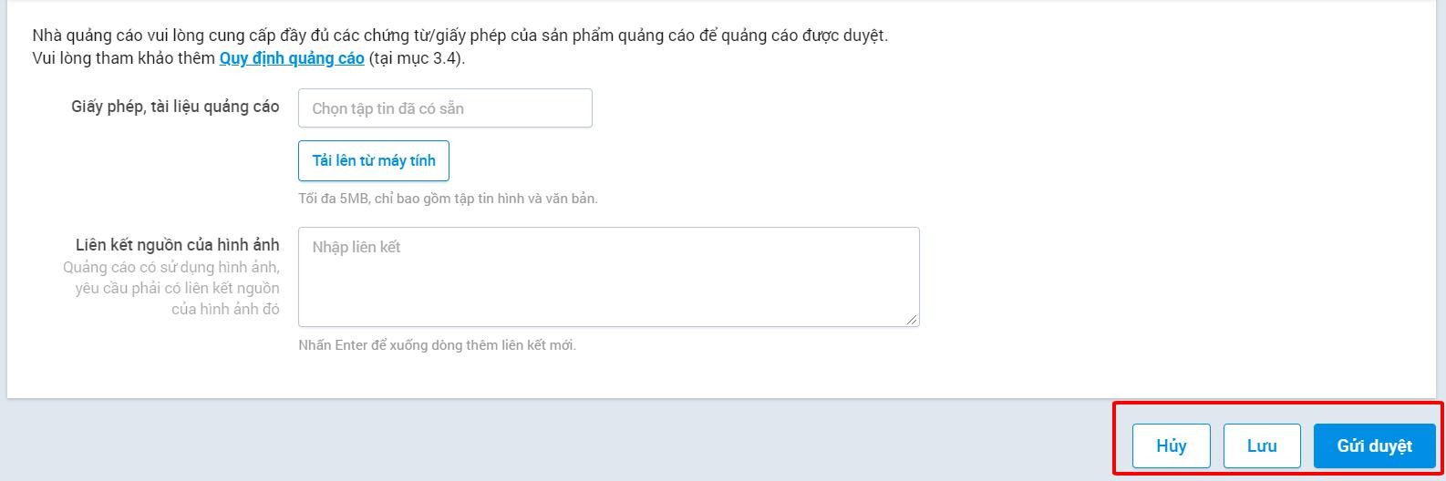 Gửi duyệt quảng cáo Video trên zalo