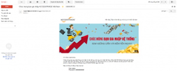 Tài khoản đã được Accesstrade xác minh thành công