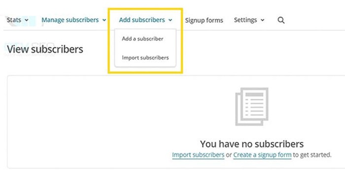 Nhấn vào phần Add Subscribers