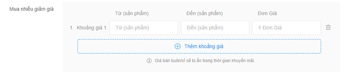 Tạo lập khoảng giá trên Shopee