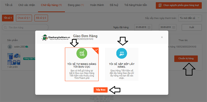 Chuẩn bị hàng hóa