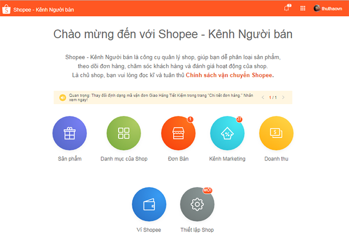 Thiết lập ra shop hàng riêng
