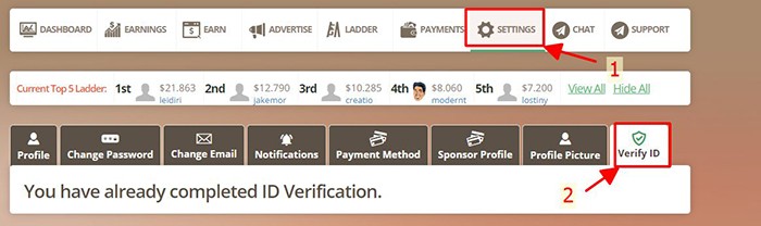 Kết quả sẽ được trả về sau khi lựa chọn mục Payments theo dõi