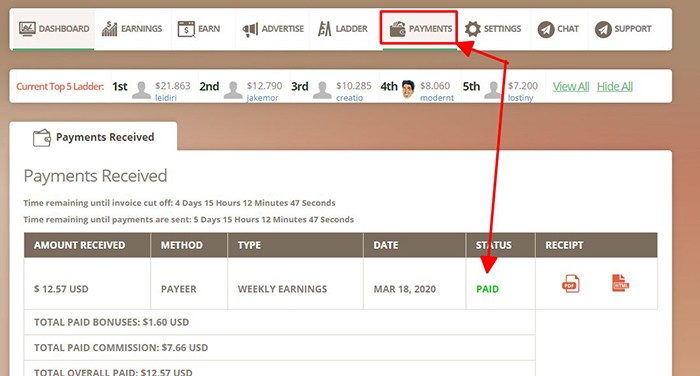 Bảng kết quả doanh thu 12$ mà trả về hơn 13$, thôi cứ hơn là vui rồi đã nhé