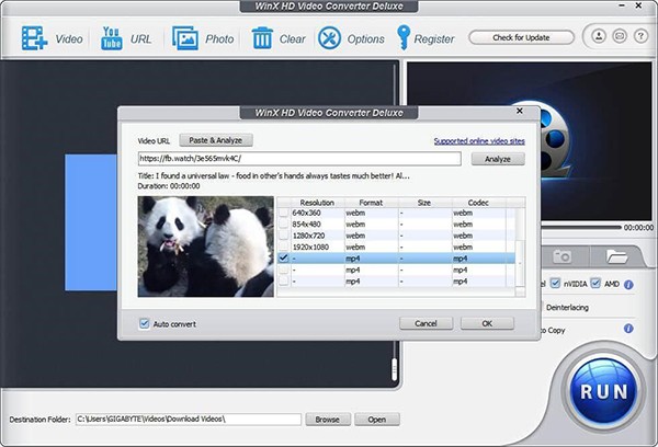Tải video nhờ vào ứng dụng WinX Video Converter