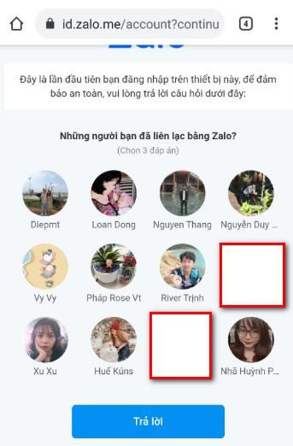 Trả lời kết quả xác nhận tài khoản