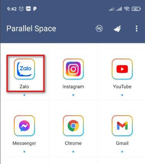 Mở zalo và đăng nhập tài khoản