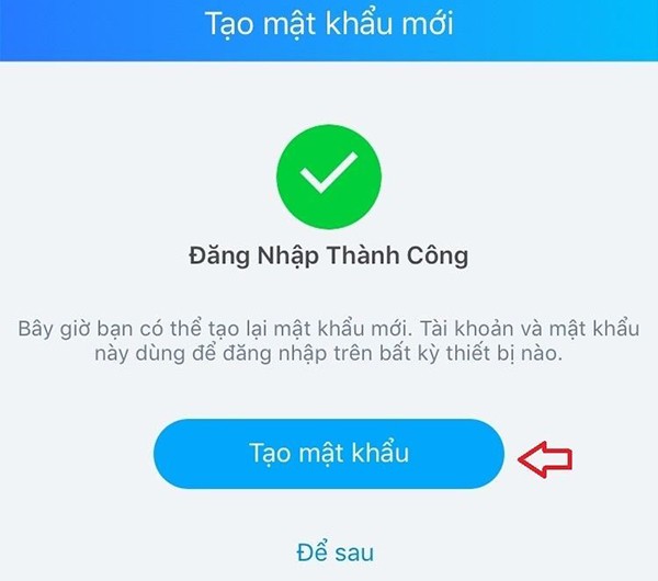 Tạo mật khẩu mới