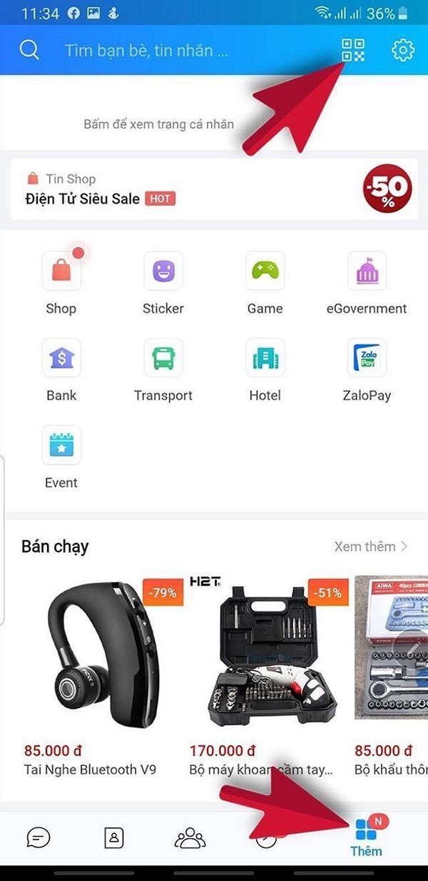 Tiến hành việc quét mã