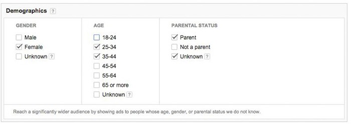 Target đối tượng dựa vào Demographic có trong GDN