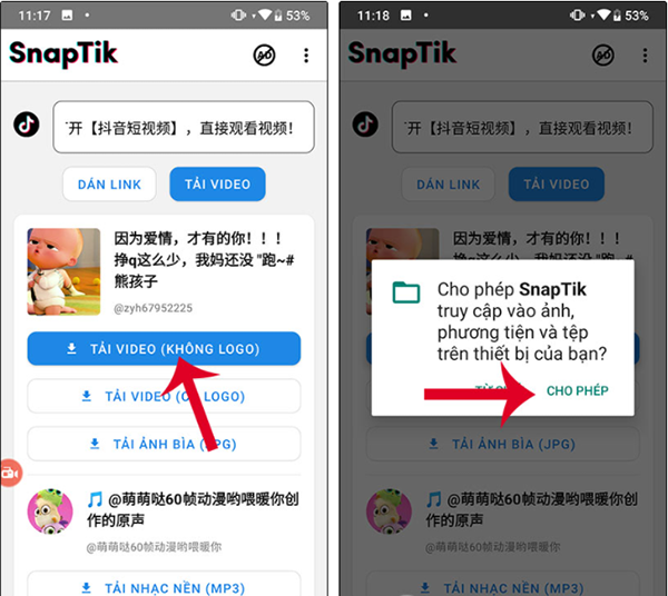 Tải ứng dụng SnapTik